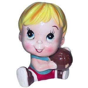 NAPCO Volleyball Boy Head Vase Planter 6775 - Made in Japan, 1950s Vintage